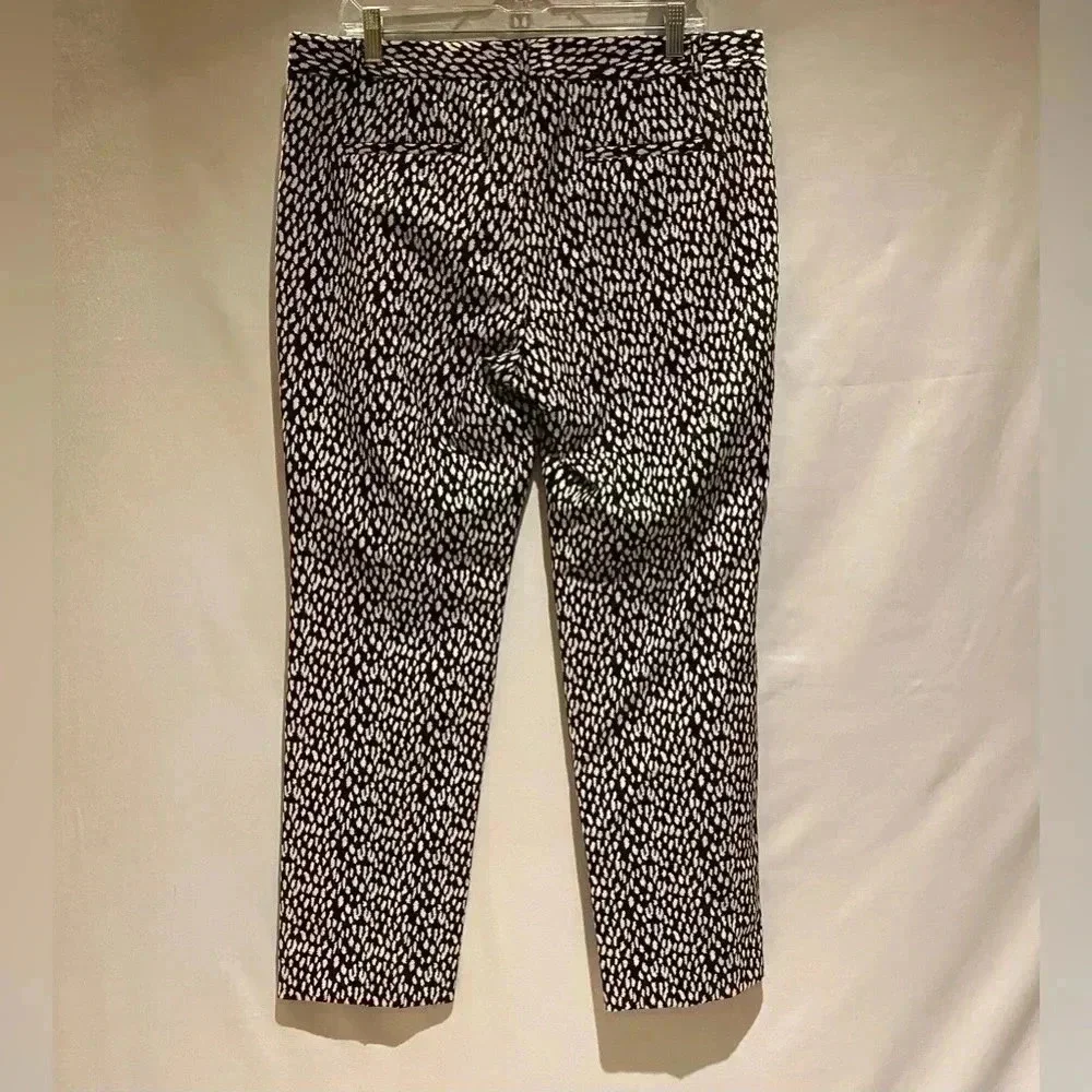 Banana Republic Slim Leopard-Print Jacquard Ankle Pants, size 12